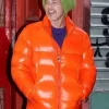 Brad Pitt Wolves 2024 Orange Puffer Jacket