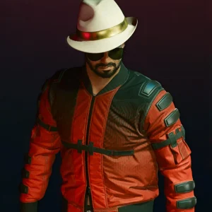 Cyberpunk 2077 Second Conflict Orange and Black Bomber Jacket