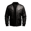 Halloween Men black Leather Varsity jacket