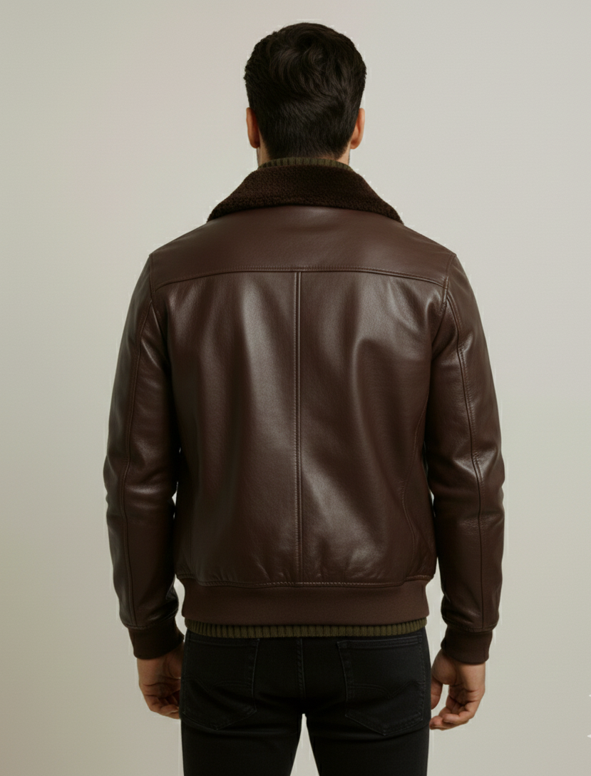Marc New York Men's Cadman Faux Leather Fleece-Lined Aviator Jacket
