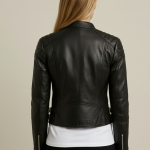 Melbourne Women Motorcycle Black Leather Jacket