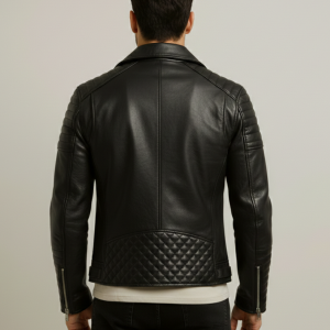 Men Black Motorcycle Riding Jacket
