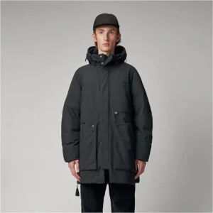 Men’s Black Quilted Long Parka Jacket