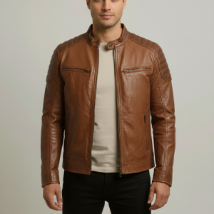Men’s Real Leather Genuine Brown Leather Jacket