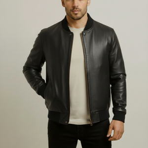 Men's Smooth Black Leather Jacket