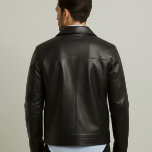 Alternative view of Perry Ellis Men's Classic Black Leather Jacket