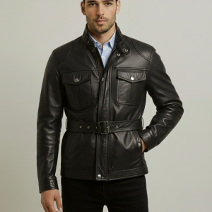 Race Master Black Leather Jacket