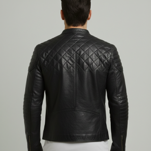 Ride in Style with the Dean Black Real Leather Biker Jacket -Free Shipping