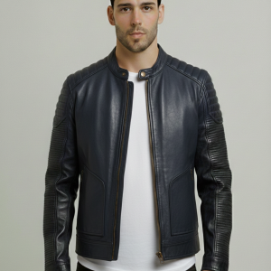 Shop Wightbridge Blue Biker Jacket