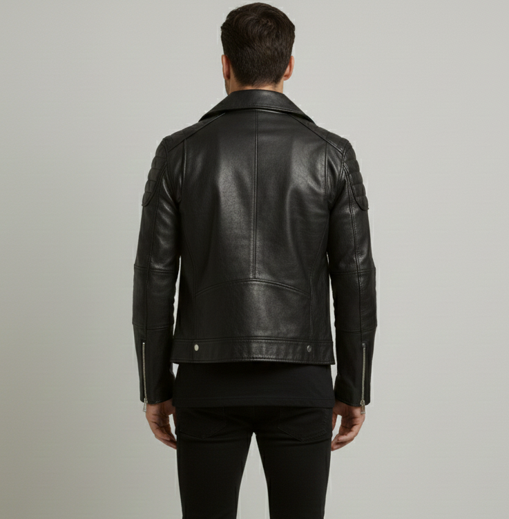 Swagger Men Genuine black Leather Jacket - Image 2
