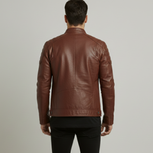 Trendy Genuine Cow Brown Leather Jacket