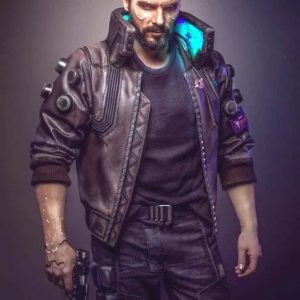 Cyberpunk 2077 Video Game Samurai Brown Bomber Jacket