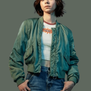 A Good Girl’s Guide To Murder 2024 Emma Myers Green Bomber Jacket