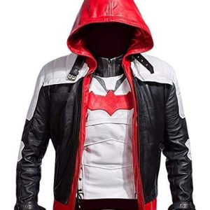 Arkham Knight Bat Logo Red Hooded Jacket