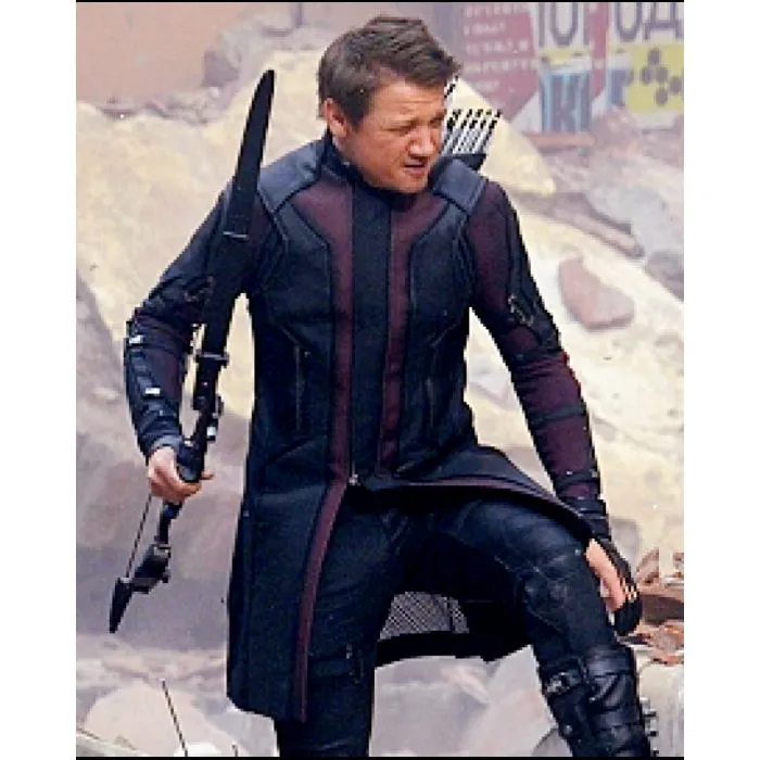 Avengers Age of Ultron Jeremy Renner Hawkeye Leather Coat