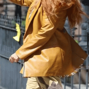 Alternative view of It Ends With Us Blake Lively Yellow Leather Blazer