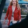 Skincare 2024 Elizabeth Banks Red Leather Jacket