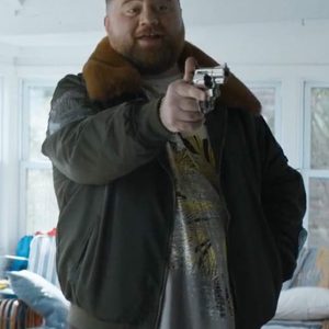 The Instigators 2024 Paul Walter Hauser Green Bomber Jacket