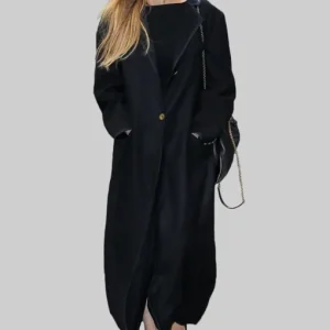 Alternative view of Angelina Jolie Black Long Trench Coat