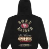 Born x Raised Black San Francisco 49ers Chrome Rocker Hoodie
