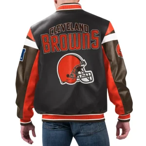 Cleveland Browns G-III Sports by Carl Banks Full-Zip Varsity Leather Jacket Sale