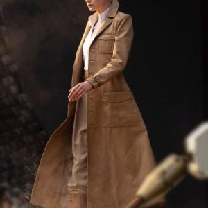 Alternative view of Deadpool & Wolverine 2024 Emma Corrin Long Coat