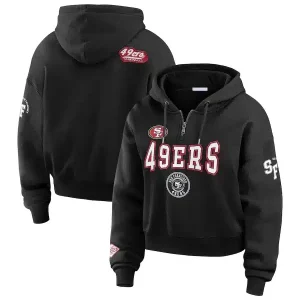 Erin-Andrews-San-Francisco-49ers-Black-Quarter-Zip-Hoodie