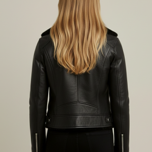Fur Lined Leather Black Jacket