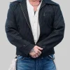 Johnny Depp Black Striped Cotton Jacket
