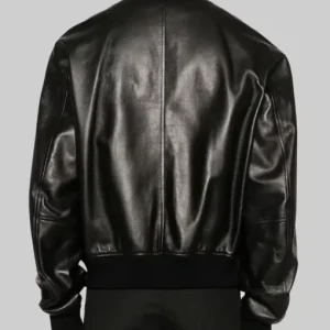 Alternative view of Lionel Richie Black Leather Bomber Jacket