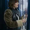 Rosemarie DeWitt Smile 2 2024 Black and Brown Leather Jacket