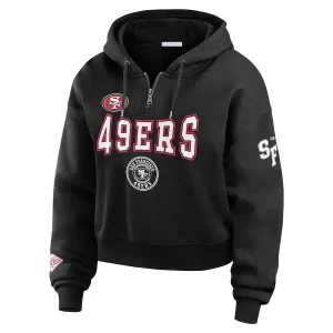 San-Francisco-49ers-Erin-Andrews-Black-Quarter-Zip-Hoodie