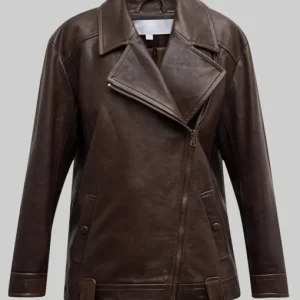 Shailene Woodley Brown Leather Jacket