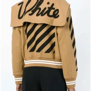 Varsity Off White Black Striped Jacket