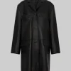 Alexa Chung Black Leather Coat