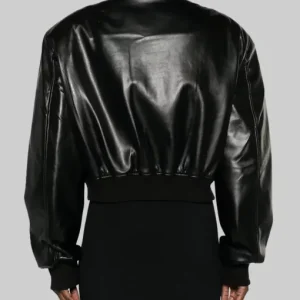 Eiza Gonzalez Black Leather Bomber Jacket – Clearance Item Sale