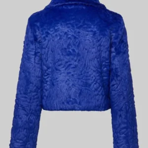 High Potential Kaitlin Olson Blue Fur Jacket Sale