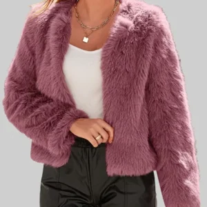 High Potential Kaitlin Olson Pink Fur Jacket
