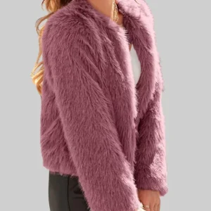 Alternative view of High Potential Kaitlin Olson Pink Fur Jacket