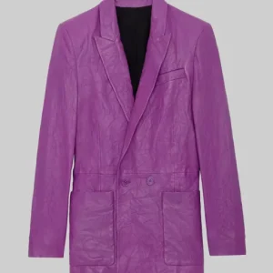 High Potential Kaitlin Olson Purple Leather Blazer