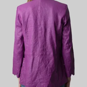 High Potential Kaitlin Olson Purple Leather Blazer Sale