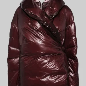 Irina Shayak Burgundy Puffer Jacket