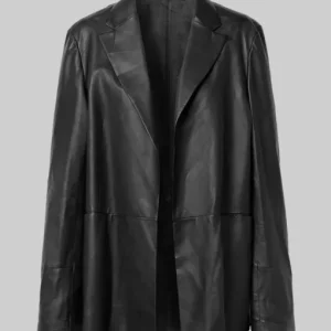 Jennifer Lawrence Black Leather Blazer