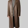 Jurnee Smollett Brown Leather Coat