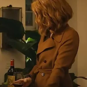 Kate Beckinsale Canary Black 2024 Brown Trench Coat Sale