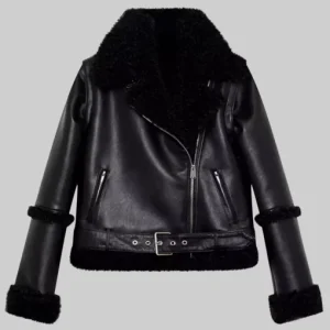 Only Murders In The Building Selena Gomez Black Aviator Jacket