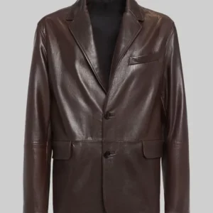 Sarah Hyland Brown Leather Blazer