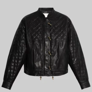 Sofia Boutella Quilted Black Leather Jacket