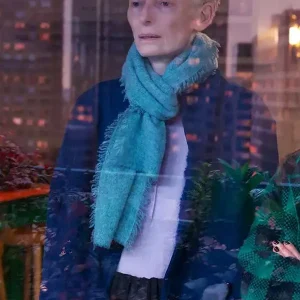 Tilda Swinton The Room Next Door 2024 Blue Jacket