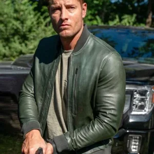 Alternative view of Colter Shaw Tracker S02 Green Leather Jacket